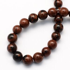 6.5MM Mahogany Obsidian Beads-ONE Gemstone Bead Strand-Jewelry Making Crafts NWT